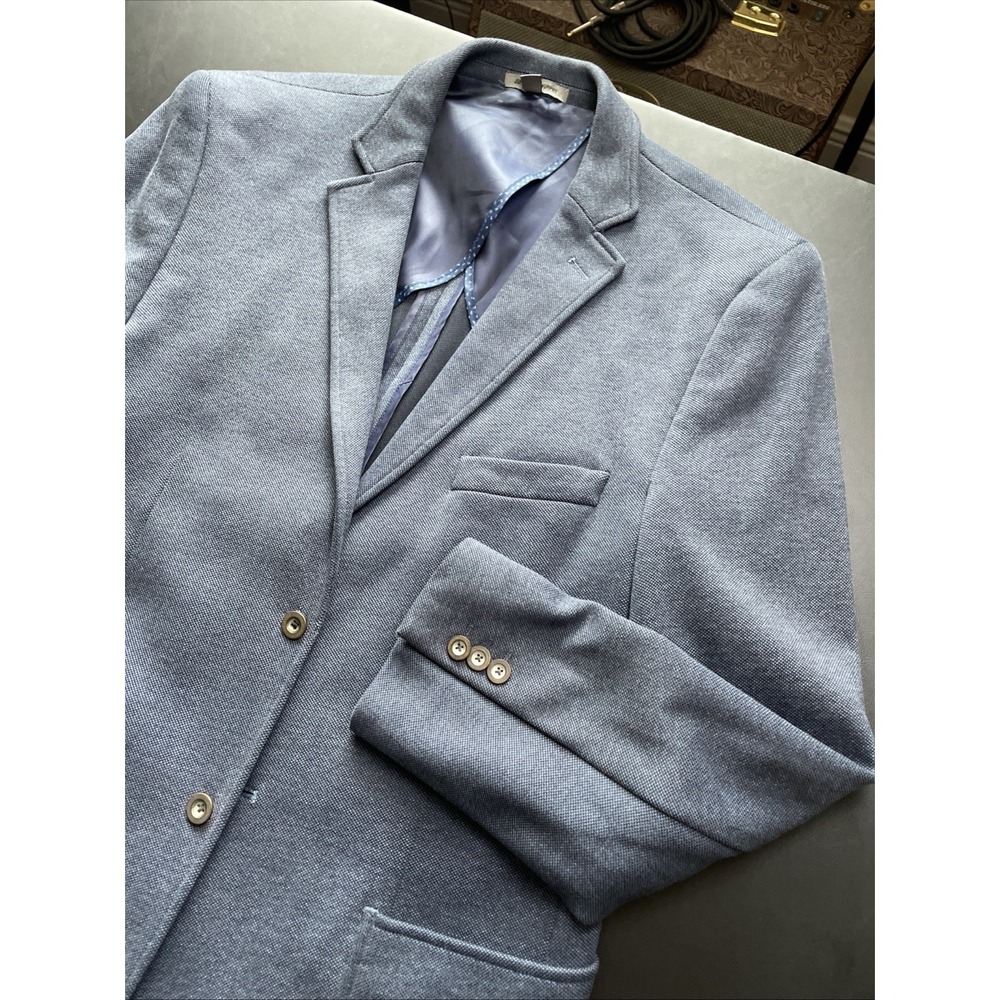 Johnston & Murphy Large Unstructured thick Cotton Navy Blazer Patch Pockets Soft